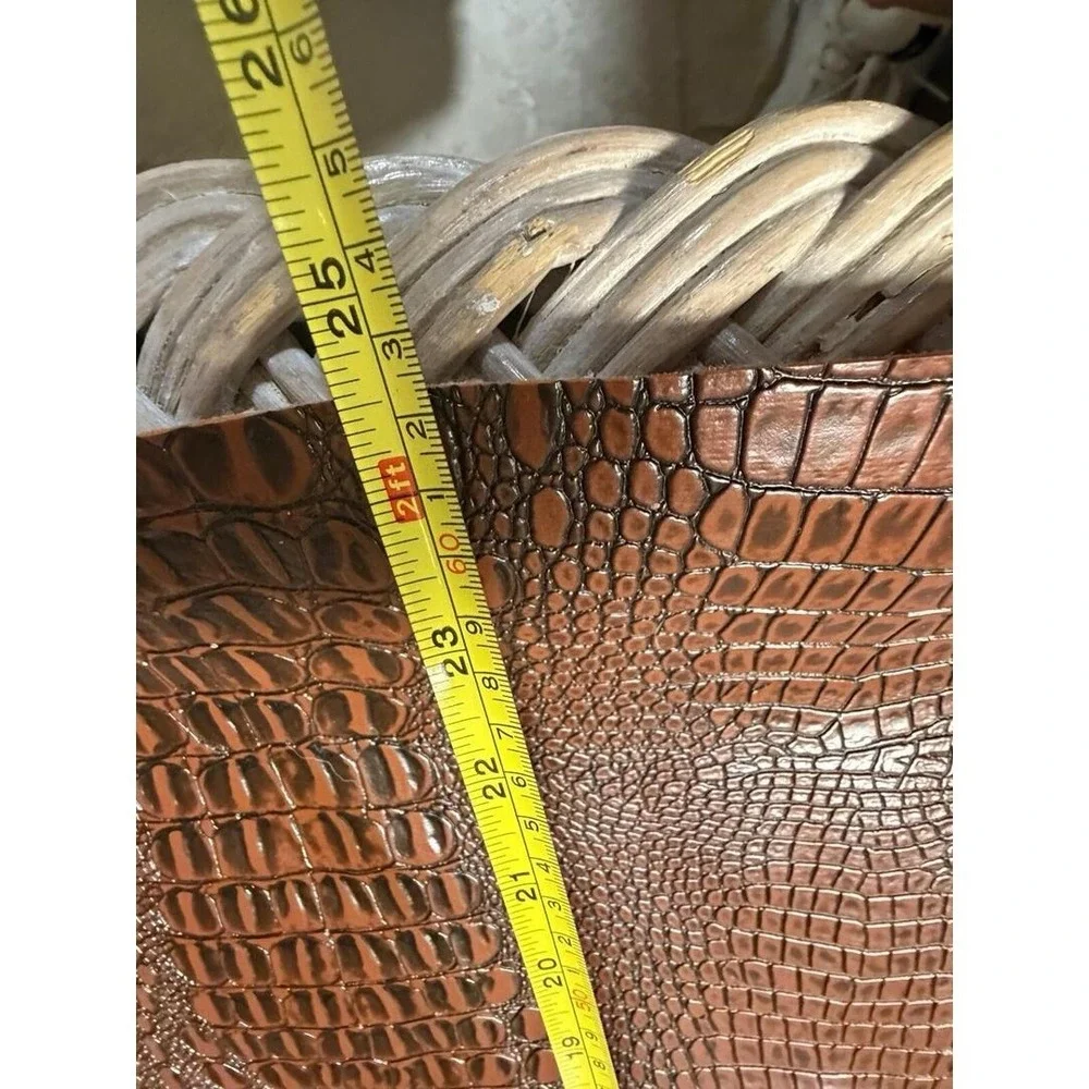 Faux Crocodile Embossed Vinyl 22x44 Remnant Chocolate Faux Crocodile Scrap